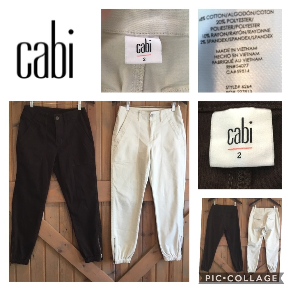 2 Pair CAbi Compass Pants Sz 2 NEW Brown Oyster